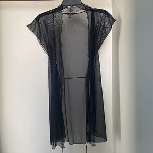 Sexy black sheer robe
